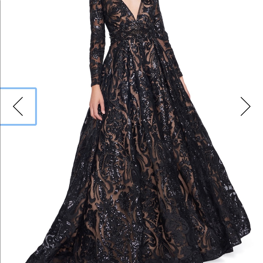 Mac Duggal ballgown burnout plunge